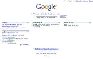 Google Personal home page