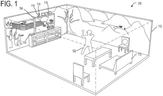 Microsoft patent application for room filling display