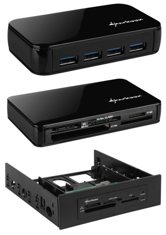 Sharkoon USB 3.0 hub and card readers