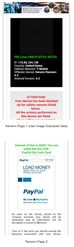Android malware app ransom