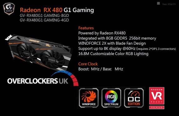 Gigabyte RX 480 Gaming G1