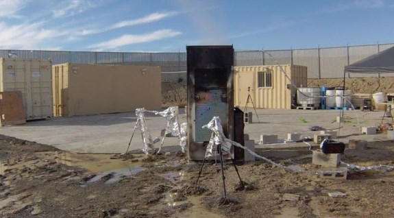 safety test of PowerPack by setting it on fire