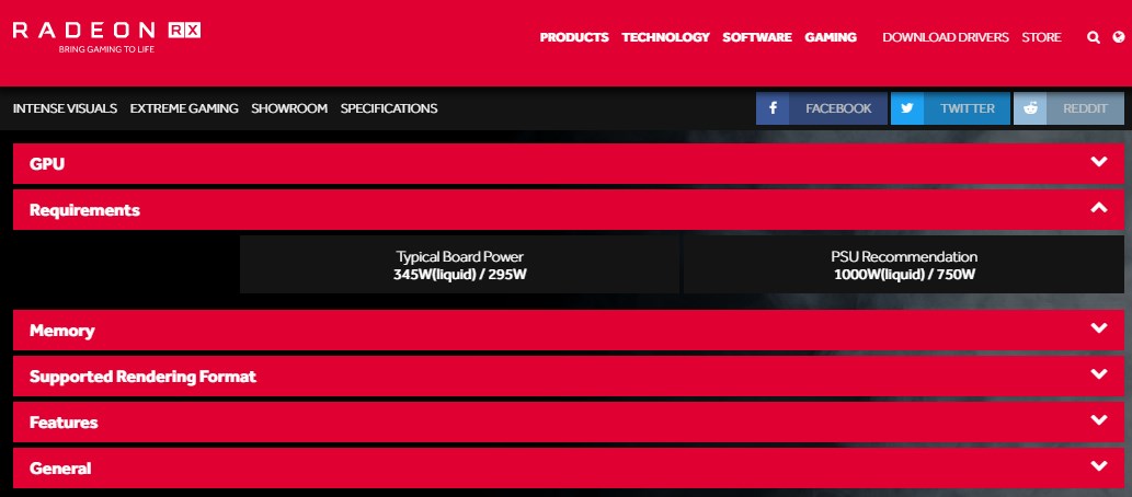 AMD RX Vega PSU requirement