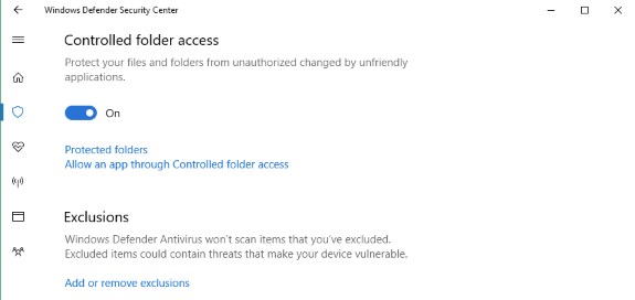 Controlled folder access