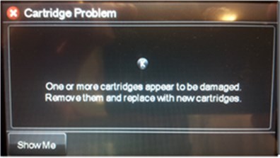 HP warning message cartridges