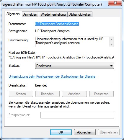 HP Touchpoint Analytics Telemetry