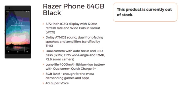 Razer Phone specs