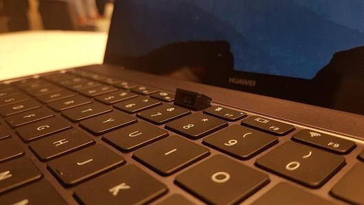 Concealed webcam on Huawei laptop