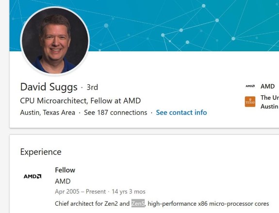 AMD Zen5 david suggs linkedin