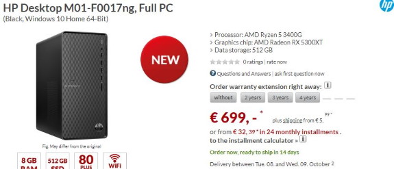 AMD Radeon RX 5300XT in HP system