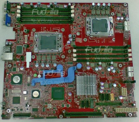 Dual CPU X58 motherboard pictured
