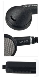 Sennheiser MX550 earphones and volume control